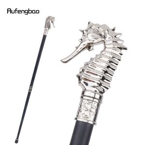 화이트 럭셔리 해마 워킹 지팡이 패션 장식 워킹 스틱 신사 우아한 코스프레 지팡이 손잡이 Crosier 93cm