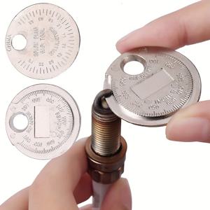 1PC 0.6-2.4mm 범위 코인형 점화 플러그 게이지 갭 도구 Feeler 점화 플러그 갭 측정 도구