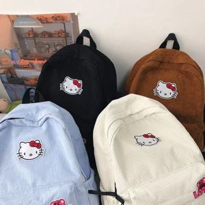 Sanrio 헬로 키티 Schoolbag 만화 귀여운 소녀 하트 일본어 기능 부드러운 소녀 대용량 틈새 디자인 대학 바람 배낭