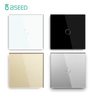 BSEED EU 표준 스위치 1/2/3Gang 1Way 2Way 흰색 크리스탈 유리 터치 라이트 스위치 중간 계단 스위치