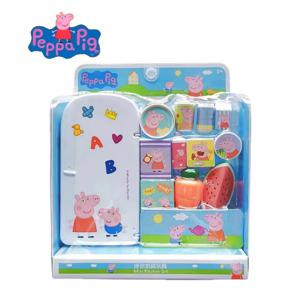 Peppa Pig 냉장고 미니 냉장고 어린이 지능 교육 남성 여성 시뮬레이션 주방 가정용 플라스틱 장난감