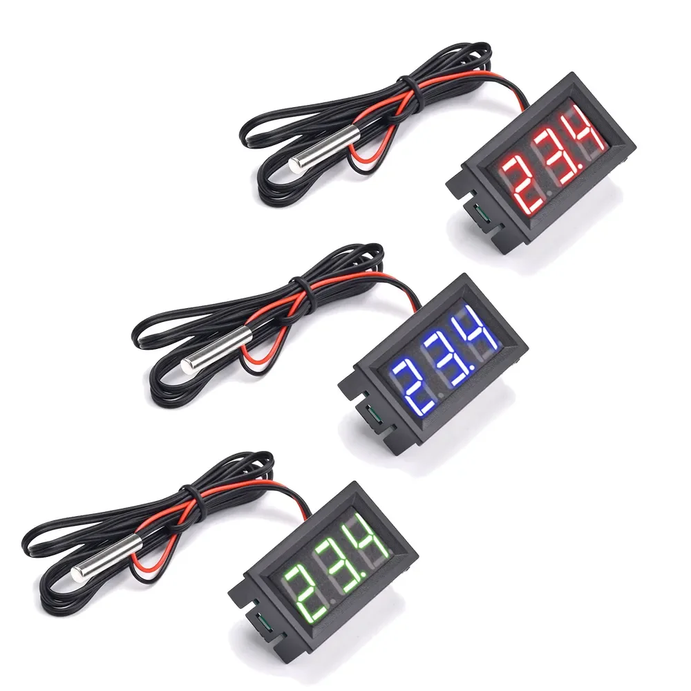 DC4~30V 온도 프로브가 있는 자동차 온도 모니터용 소형 LED 디지털 온도계, 측정 범위 -50-120 ° C