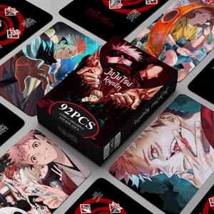 92 개/대 애니메이션 스티커 카드 Jujutsu Kaisen 스티커 LOMO 카드 사진 카드 팬 컬렉션 선물 어린이 장난감