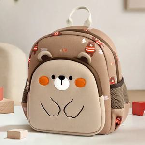 남아용 귀여운 다크 브라운 곰 학교 가방, 만화 토끼 어린이 가방, 여아용 카와이 배낭 유치원 어린이 책가방, Sac A Dos