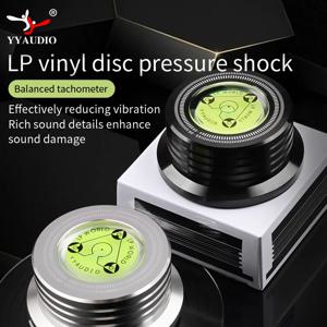 YYAUDIO 범용 50Hz LP 비닐 레코드 플레이어 디스크 턴테이블 안정기 레벨 알루미늄 합금 무게 클램프 음악 플레이어