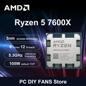 AMD RYZEN 5 7600X CPU 게이밍 프로세서, AMD R5 7600X, 6 코어 12 스레드, 5nm 38M 소켓, AM5, 선풍기 PC 게이머 캐시 없음, 신제품