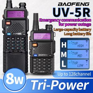 1/2Pcs Baofeng UV-5R 8W/5W 워키 토키 듀얼 밴드 장거리 128CH 휴대용 Vhf Uhf 5R 햄 양방향 라디오 비상 정전