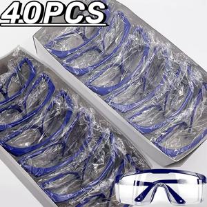 40pcs 안티 스플래시 눈 작업 안전 고글 방풍 방진 보호 안경 작업 먼지 안경에 대 한 보호 안경