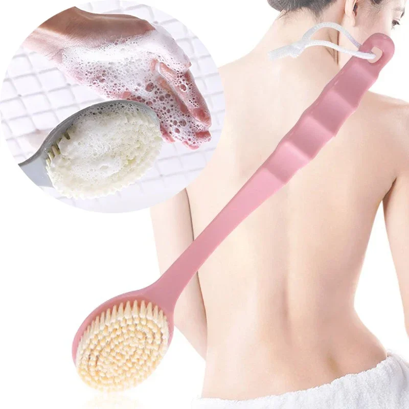 1Pc 롱 핸들 목욕 브러시 엑스 폴리 에이 팅 백 마사지 샤워 스파 폼 목욕 브러시 소프트 스폰지 스크러버 바디 클렌징 브러쉬