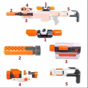 Nerf N-strike 엘리트 시리즈 머플러 테일 스톡 손전등 소프트 총알 장난감 총 Mosdified 용 범용 장난감 총 액세서리