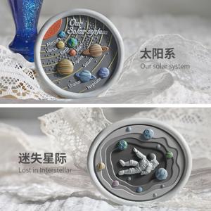 새로운 왁스 인감 스탬프 우주 시리즈 3D 구호 양각 인감 황동 헤드 씰링 왁스 스탬프 Diy 스크랩북 봉투 화재 페인트 인감