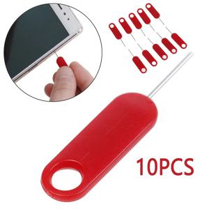 안티-분실 10PCS 레드 휴대 전화 Sim 카드 핀 트레이 제거 바늘 오프너 이젝터 키 도구 아이폰 삼성 화웨이 Xiaomi Ipad