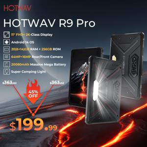 HOTWAV R9 Pro 견고한 태블릿 11'' FHD+ 2K 디스플레이 20080mAh 대용량 배터리 패드 안드로이드 14 6GB 256GB 카메라 글로벌 4G 태블릿 PC