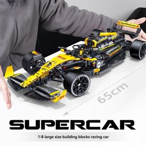 기술 슈퍼 레이싱 1:8 포뮬러 빌딩 블록 레이싱 르노 F1, 키트 조립 모델 벽돌 장난감, 크리스마스 생일 선물