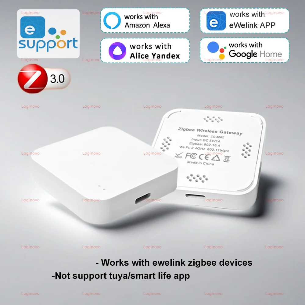 Zigbee 게이트웨이 허브 무선 브리지 컨트롤러 Ewelink APP 원격 제어 Alexa Google Assistant 용 스마트 홈 자동화 장치