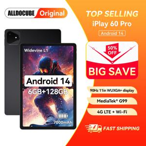 Alldocube iplay 60 pro 11인치 태블릿 6GB+6GB RAM 128GB ROM 안드로이드 14 Helio G99 4G LTE+Wi-Fi 90Hz 디스플레이 4 스피커