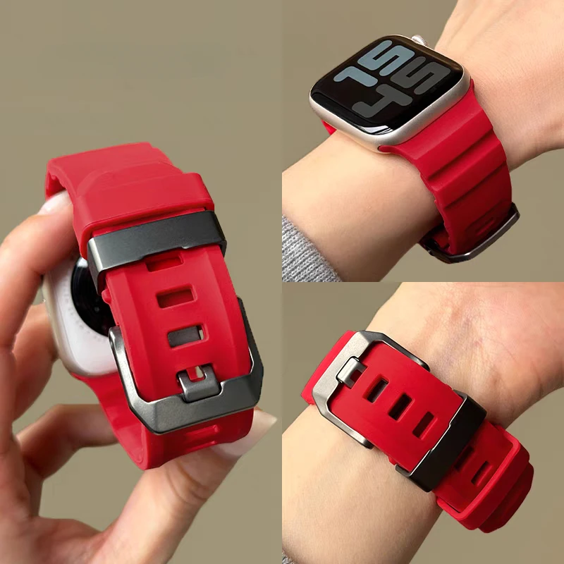 iWatch Ultra2 용 실리콘 스트랩 스포츠 팔찌 밴드 Apple Watch 10/9/8/1/2/3/4/5/6/7 46mm 49mm 45mm 시계 41 44 40 38 42mm