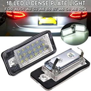 2pcs 아우디 LED 번호판 조명 A3 A4 S4 RS4 B6 B7 A6 RS6 S6 C6 S5 Q7 A8 S8 아반트 캔버스용 하자 없는 번호판 조명
