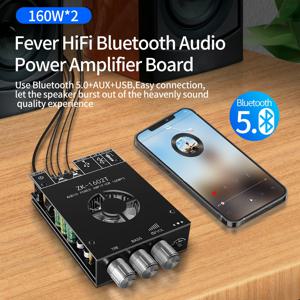 ZK-1602T TDA7498E Bluetooth 5.0 서브우퍼 증폭기 보드 2*160W 2.0 채널 고전력 USB 오디오 스테레오 증폭기 보드 AMP