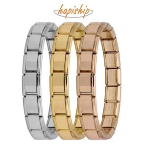 Hapiship 새로운 여성 쥬얼리 9mm 너비 Itanlian 탄성 매력 팔찌 패션 스테인레스 스틸 팔찌 ST-