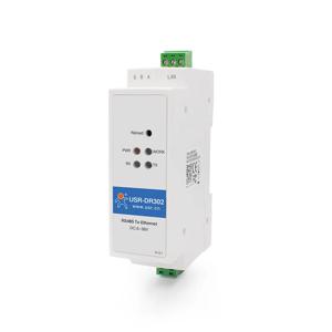USR-DR302 DIN 레일 모드버스 RS485 직렬 포트-이더넷 변환기, RS485 및 RJ45 간 양방향 투명 전송