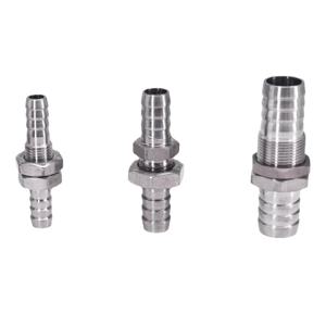 2.5 3 4 5 6 8 10 12 13 14 16 19 20 25 32mm 호스 바브 동등 감소 304 스테인레스 스틸 벌크헤드 호스테일 파이프 피팅 커넥터