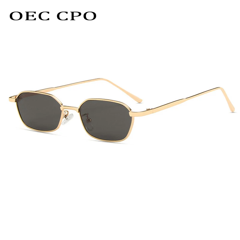 OEC CPO 작은 사각형 선글라스 여성 남성 브랜드 Steampunk 금속 프레임 선글라스 남성 레트로 안경 UV400 안경 O949