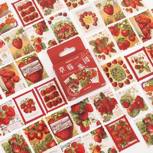 46 개/상자 딸기 과수원 스탬프 장식 스티커 Scrapbooking diy 스틱 라벨 일기 편지지 앨범 저널 스티커