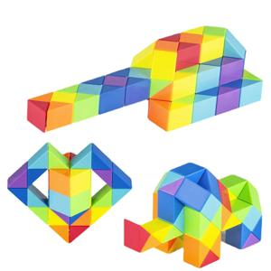 Dingsheng 24 및 36 48 60 72 세그먼트 매직 룰 스네이크 멀티 컬러 3d 퍼즐 fidget gam Fidge Cube Twist Transformable Kid Puzzl