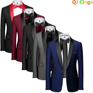 남성 스키니 Terno Masculino 정장 슬림 피트 턱시도 댄스 파티 정장/남성 신랑 웨딩 블레이저 자켓, 아시아 사이즈 드레스 코트