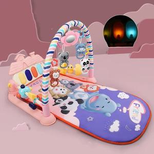 아기 체육관 퍼즐 Playmat 음악 랙 놀이 매트 플래시 피아노 키보드 활동 카펫 유아를위한 조기 교육 장난감 0 12 개월