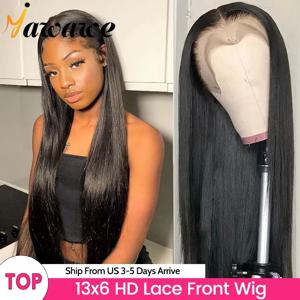 13X6 HD 투명 레이스 정면 가발 브라질 스트레이트 레이스 프런트 가발 여성용 인간의 머리카락 PrePlucked Hairline 판매 중