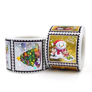 50-300pcs 홀로그램 스티커 메리 크리스마스 스티커 인감 레이블 DIY 선물 베이킹 패키지 봉투 편지지 장식
