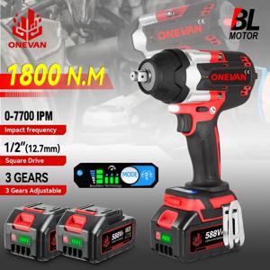 브러시리스 전기 임팩트 렌치 1800 N.M 1/2 인치 무선 드릴 드라이버 토크 렌치 21V 18V 배터리 용 자동차 수리 도구