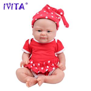IVITA 실리콘 전신 베베 인형, 14 인치, 1.65kg, 부드럽고 실물 같은 아기 DIY 빈 장난감, 현실적인 여아 어린이용 인형