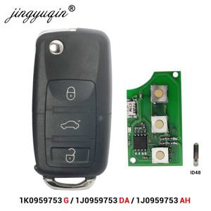 Jingyuqin 3B 원격 키 433Mhz ID48 For VW 골프 제타 비틀 폴로 Tiguan Touran 캐디 Eos Up 1J 0959753 DA/AH 1K 0959753 G DA8000M