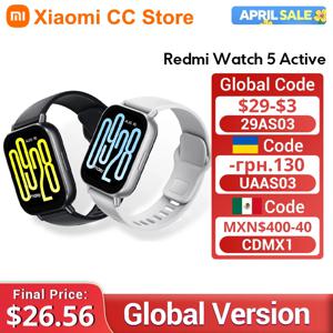 글로벌 버전 Xiaomi Redmi Watch 5 Active 2'' 디스플레이 최대 18일 수명 140개 이상의 운동 모드 Bluetooth 통화 5ATM