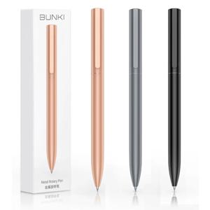 BUNKI-메탈 사인 펜,볼펜,서명 펜,0.5mm 젤 PREMEC,부드러운 스위스 리필,검정 잉크,사무실,학교,필기구,BK0100