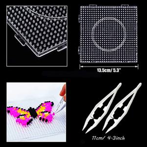 2.6mm 하마 비즈 템플릿 DIY Perler Square Pegboard 퓨즈 비즈 도구 교육 Tangram 지그 소 퍼즐 템플릿 어린이 장난감