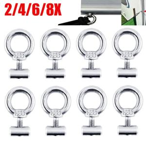 2/4/6/8pcs 천막 레일 스토퍼 6mm 중지 Motorhome Campervan 캐러밴 스테인레스 스틸 야외 슬라이드 레일 케이블 Ropelifting 링