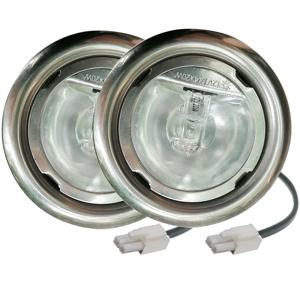 2 조각 오래된 12V AC 범위 후드 빛 20W 할로겐 전구 50mm 구멍 주방 캐비닛 전구 투명 유리 커버 연기 배기 빛