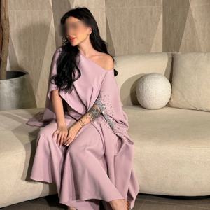 Jiayigong 비즈 클럽 A라인 원숄더 맞춤형 가운, 맞춤형 롱