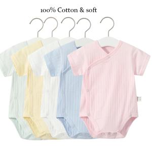 통기성 직물 여름 신생아 여아 소년 Romper 100% 코튼 반팔 바디 슈트 유아 아기 옷