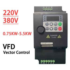 VFD 가변 주파수 드라이브 인버터, 벡터 제어 가변기, 속도 조절기 컨트롤러, 0.75, 1.5, 2.2, 3.7, 4/5.5KW, 220V, 380V