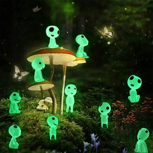 10pc 미니어처 풍경 장식 어둠 속에서 빛나는 공주 모양의 홈 장식 정원 장식 장식 어둠 속에서 빛나는