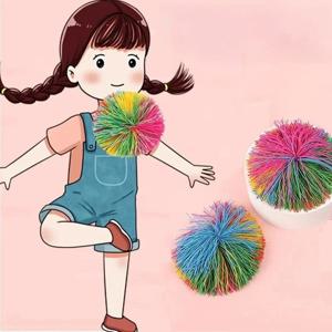 아동용 다채로운 고무 와이어 볼 장난감, 스트레스 방지, 신축성 공, 어린이 노벨티 장난감, 재미있는 고무 장난감
