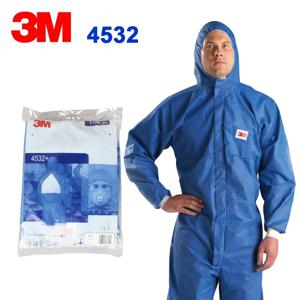 3M 4532+ 보호 작업복 방사선 방지 방진 작업 화학 방지 슈트 스프레이 페인트 정전기 방지 실험실 의류 Type5/6