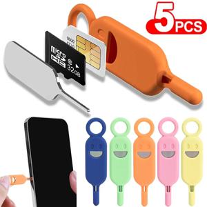 SIM 카드 제거 바늘 핀 참 키체인 분할 링, 분실 방지 휴대폰 SIM 카드 보관 케이스, 이젝터 도구 바늘, 5 개, 1 개, 신제품