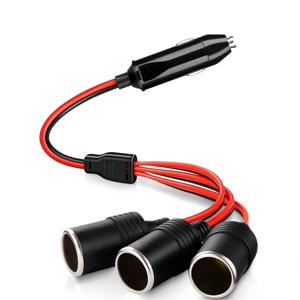 1 ~ 3 자동차 시가 라이터 3 웨이 소켓 분배기 12v 24v 전원 충전기 어댑터 여성 소켓 플러그 연장 코드 케이블
