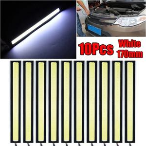 10Pcs 17CM 슈퍼 밝은 자동차 주간 러닝 조명 방수 12V LED COB 자동차 자동 안개 빛 흰색 스트립 조명 바